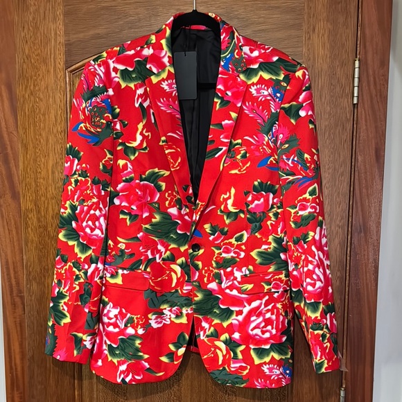 Other - Floral Red Blazer